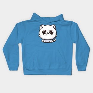 cute angry cat cartoon Kids Hoodie